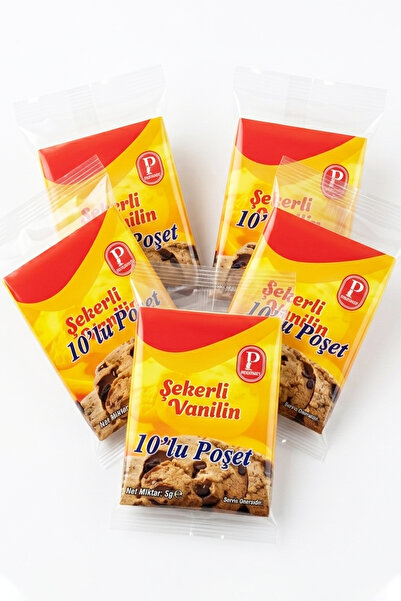 Peksimet Şekerli Vanilin 10'lu Poşet - 5'li Avantaj Paketi (Toplam 50 Adet)