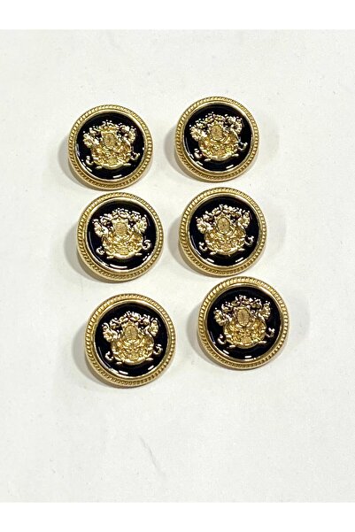 karantuhafiye Κουμπί για παλτό / Σετ 6 τεμαχίων / 2,3 εκ. / Χρυσό - Μαύρο