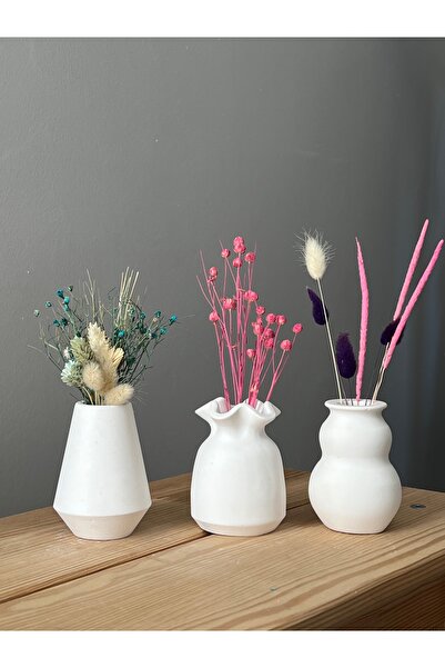 KUMSÉ ATELIER KUMSE ATELİER Dekoratif 3'lü Minimal Vazo Set