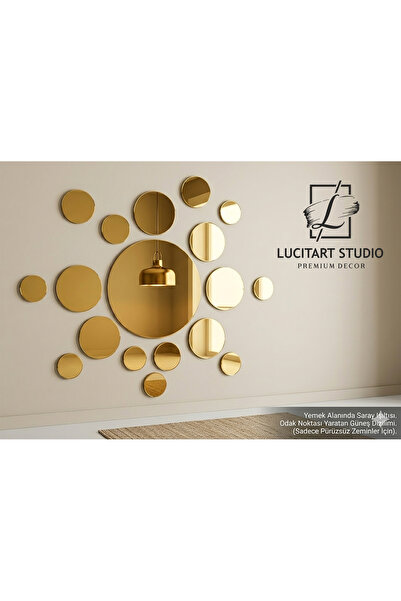 LucitART Dekoratif Yuvarlak Pleksi AYNA GÖRÜNÜMLÜ 1mm Altın (Gold) Renk Kendi...