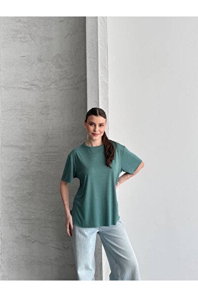Royteks Fashion Women's Laser Cut Basic T-Shirt Crew Neck Modal Single Jersey...