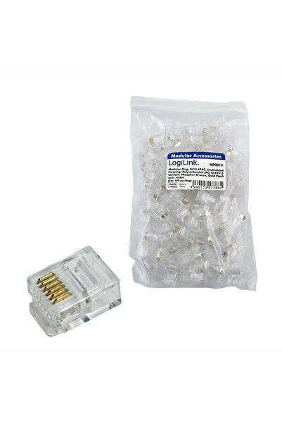 LogiLink Σετ 100 συνδετήρων RJ12 6 ακίδων 6P6C αρσενικοί για καλώδιο MP0019-100