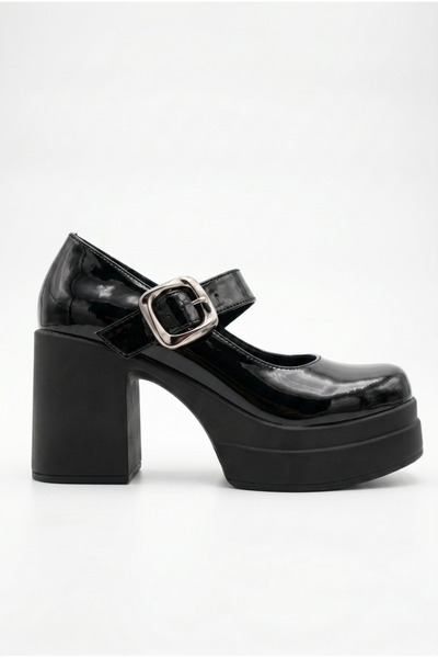 Redoxy Γυναικεία παπούτσια μπαλαρίνας με ψηλό τακούνι, κομψή αγκράφα, ελαστικ...