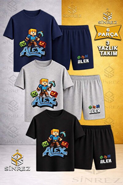 SİNREZ Tricou pentru copii ALEKS MAVI BALTALI cu imprimeu special, cu gâtul r...