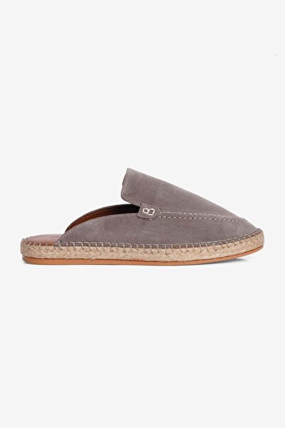 Mubiano Genuine Leather Summer Men's Suede Closed-Front Jute Sole Mink Espadrille Slippers -Mssr3416-Vz