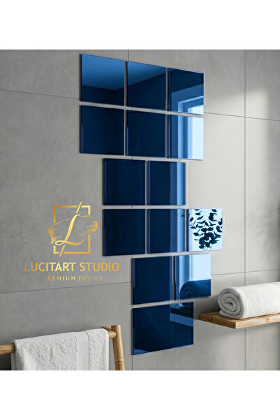 LucitART Dekoratif Kare Pleksi AYNA GÖRÜNÜMLÜ 1mm Mavi (Blue) Renk Kendinden ...