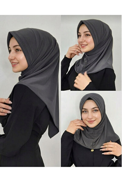 AHRAR tesettür Takmatik Ready-Made Hijab Scarf Smoked