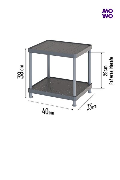 Mowo Home 40x33 Gri Plastik Bahçe, Teras, Havuz, Balkon, Plaj, Piknik Masa Sehpası