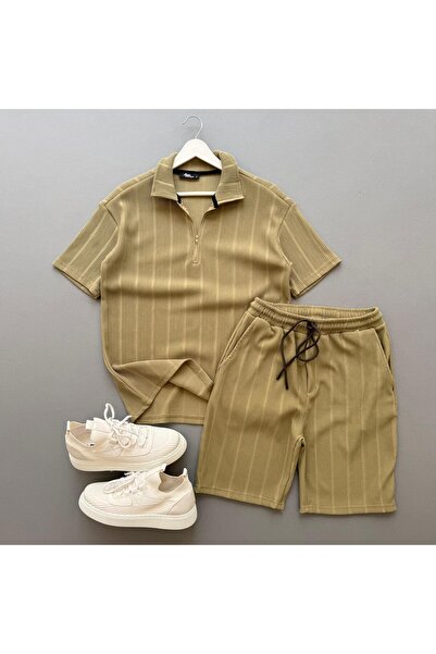 Baycombine35 Raporlu Ottoman Fabric Πράσινο Μπλουζάκι + Πράσινο Σορτς Σετ 2 τ...