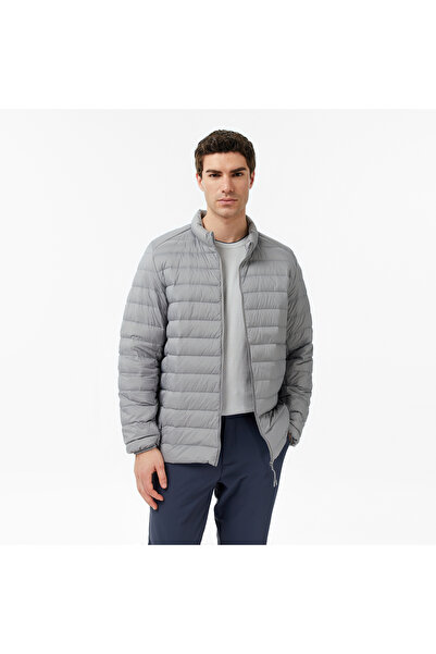 Nautica Erkek Gri Regular Fit Dik Yaka Su İtici Kaz Tüyü Mont