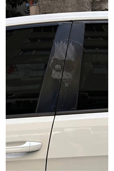 NET REKLAM Simpson Araba Kapı Direği Sticker 50x25 | Araç Dekorasyon Ürünleri...