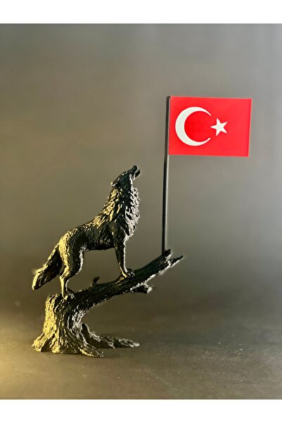 Atölye 7 Bozkurt Figürlü Türk Bayrağı – Masaüstü Dekoratif Özel Tasarım