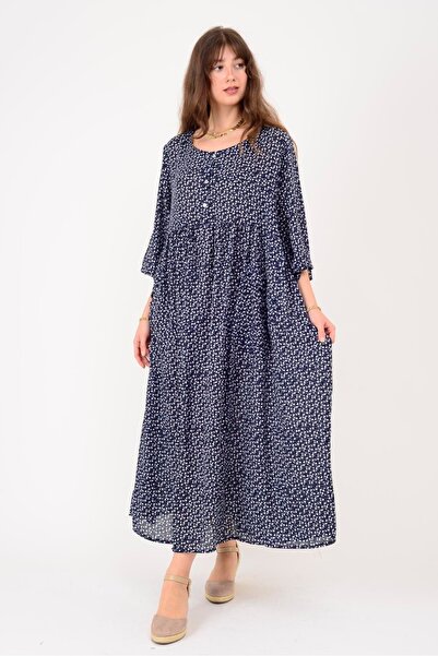 Hazinedan Γυναικείο φόρεμα Bohemian με τραγανό φλοράλ σχέδιο, χαλαρό, αυθεντι...