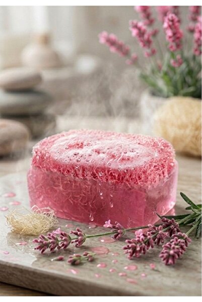 HB LİFE Doğal Kabak Lifli Pembe Gül Sabunu 110 Gr Peeling Etkili Nemlendirici Cilt Bakım Sabunu