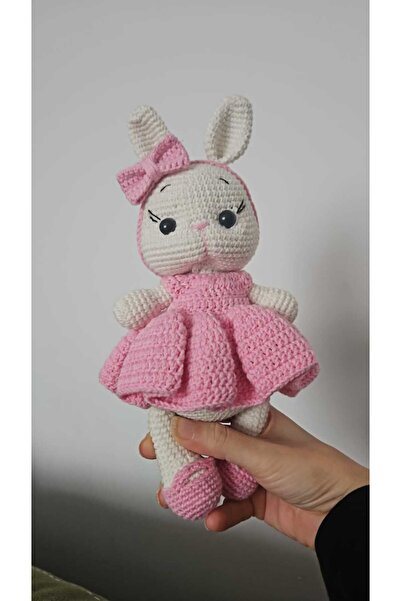 MİNOHOUSE Amigurumi Pembe Elbiseli Tavşan Lola Organik Oyuncak