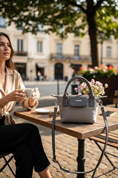 Moda fiesta Γυναικεία Πολυτελής Συλλεκτική Συλλογή Γκρι Μίνι Τσάντα Χειρός κα...