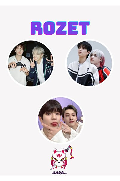 Hara Company Stray Kids Kpop Grubu Bangchan ve Seungmin Rozet Seti