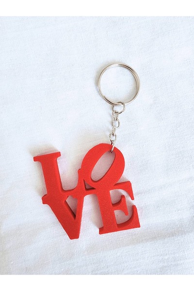 rmys سلسلة مفاتيح مكتوب عليها LOVE - أحمر