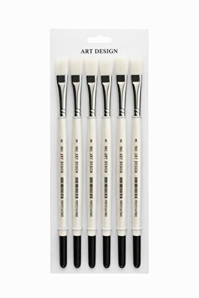 Artdesign 995 Series Stroke Brush White Short Handle Synthetic Side Cut Brist...
