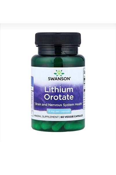SWANSON Lithium Orotate 5 mg 60 Kapsül Destek Premium Formül