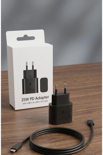 25W Hızlı Şarj Adaptörü + Type-C Kablo – PD Destekli – Tüm Cihazlarla Uyumlu