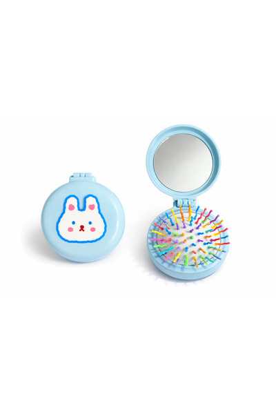 synshop Kawaii Blue Rabbit Πτυσσόμενη βούρτσα μαλλιών με καθρέφτη Γυναικεία Π...
