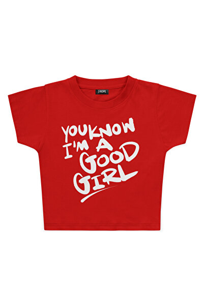 3 ROPE You Know I'M a Good Girl Baby Tee Crop T-Shirt