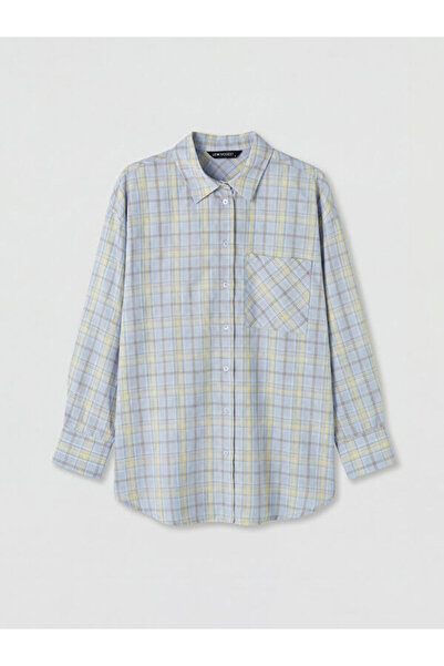 LC Waikiki Sparkling Choices from Shining Store Checkered Embroidered Loose F...