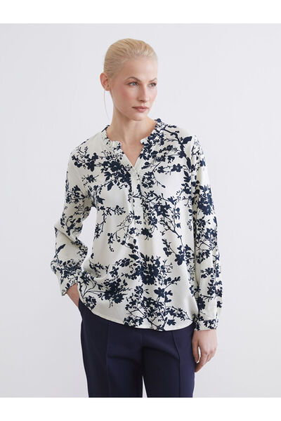 LC Waikiki RMZ GİYİM FARKİLYA Bluză cu guler tip Roba și imprimeu floral