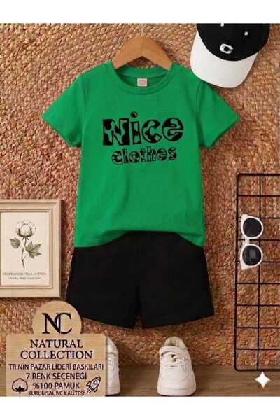 Nice Clothes Tricou și pantaloni scurți de vară pentru copii, unisex (imprime...