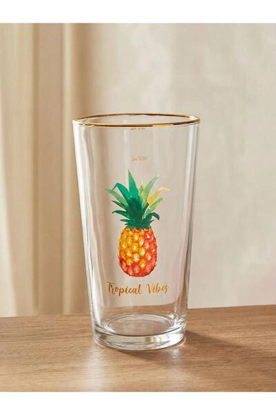 LC Waikiki Mixed Pineapple Printed Glass Water Cup 570 ml (S6)