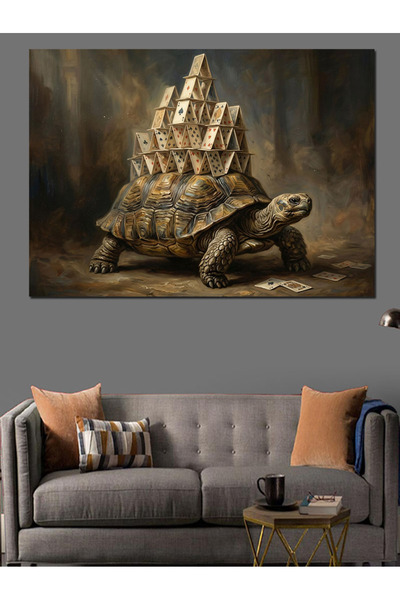 Artmeg Pânză decorativă cu broască țestoasă uriașă purtând orașul pe spatele ...