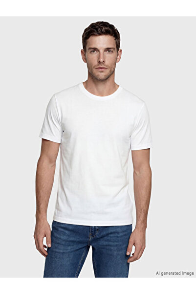 LC Waikiki RMZ GİYİM FARKIŞİLLİGĂ Tricou bărbătesc din bumbac pieptănat cu gu...