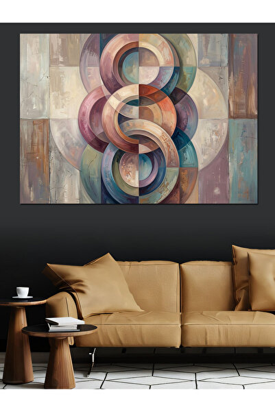Artmeg Cercuri geometrice Lucrare de artă abstractă Pânză decorativă - Tablou...