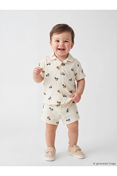 LC Waikiki Trendlucky Car Patterned Baby Boy Suit with Difference