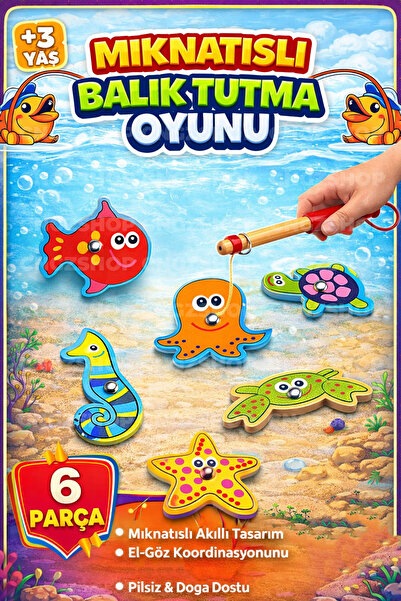 CNGZSHOP Mıknatıslı Balık Tutma Oyunu | Eğitici Zeka Geliştirici Oyuncak | 3+...