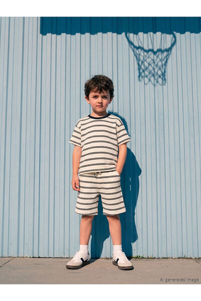 LC Waikiki Esvab • Modern & Distinctive Striped Boys' Shorts Set