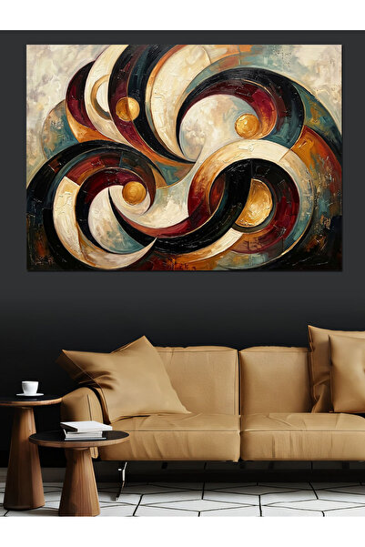 Artmeg Cercuri geometrice abstracte Artă modernă Pânză decorativă - Tablou di...