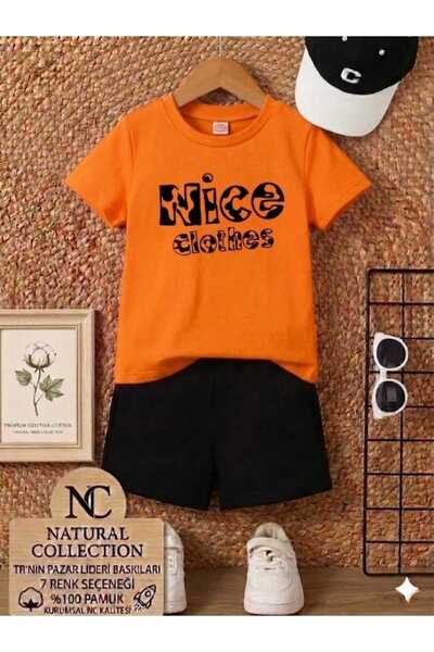 Nice Clothes ΚΑΛΟΚΑΙΡΙΝΟ ΠΑΙΔΙΚΟ ΜΠΛΟΥΖΑΚΙ ΚΑΙ ΣΟΡΤΣ UNISEX (ΜΑΥΡΟ ΜΕ ΣΤΑΜΠΑ)