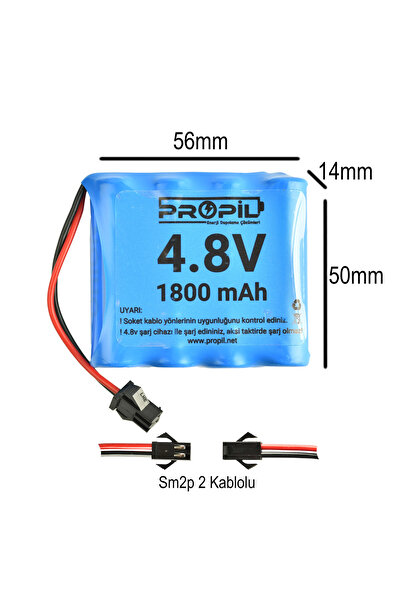 propil 4.8V 1800mAh AA Ni-MH Şarjlı Oyuncak Pili SM2P Siyah Soketli RC Araba ...