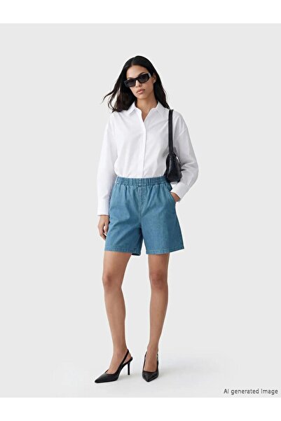 LC Waikiki Γυναικείο τζιν σορτς με ελαστική μέση (S6)