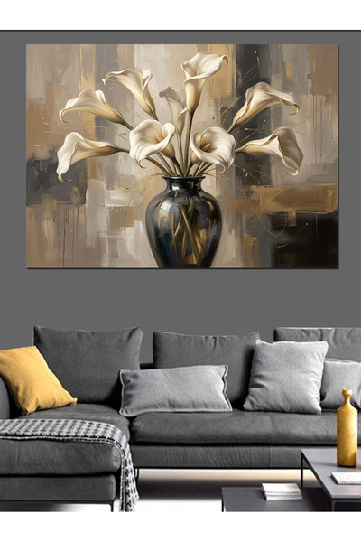 Artmeg Flori albe elegante de gală într-o vază - Pânză decorativă - Masă din ...