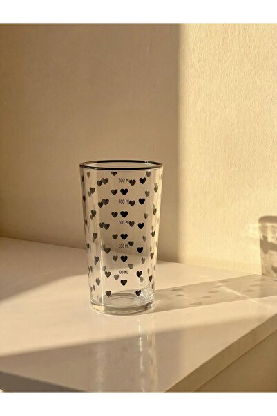 LC Waikiki Mixed Heart Printed Glass Cup 570 ml (S6)