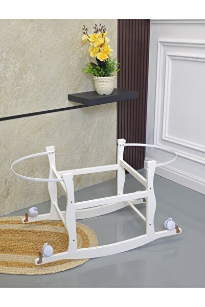 ZEE STAR Wooden Moses basket stand with wheels