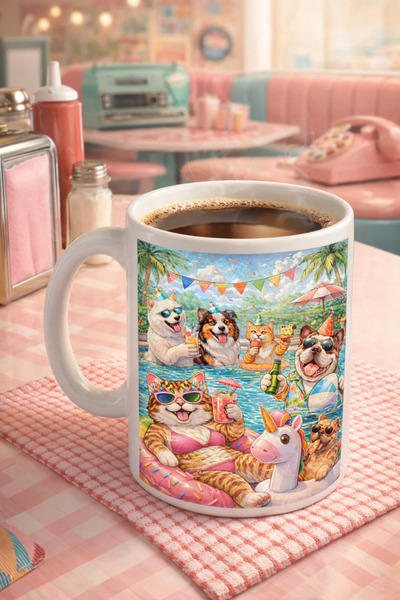 Tomris Hatun Kedi Baskılı Kupa, Hediye Kupa, Süblimasyon Kedi Baskılı Kupa, K...