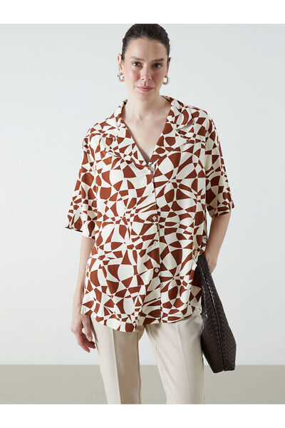 LC Waikiki Nevavm Patterned Linen Blend Women's Shirt with a Difference