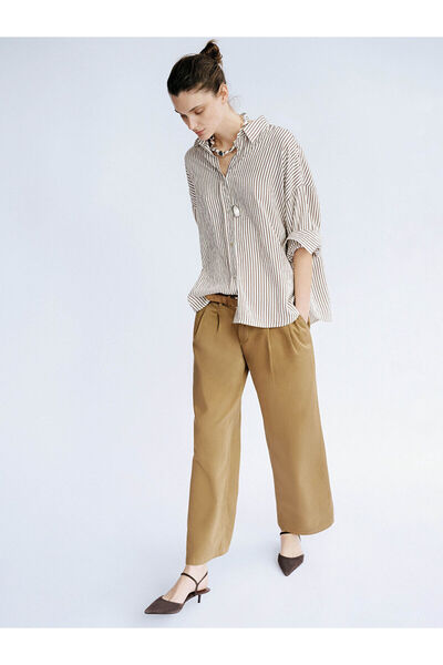 LC Waikiki YK PLUS Γυναικείο παντελόνι με ελαστική μέση και φαρδιά μπατζάκια