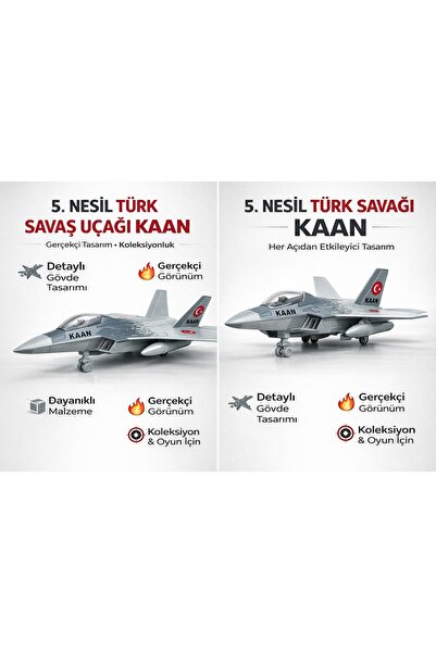 RAMO'S STORE KAAN SAVAŞ UÇAK 5.Cİ NESİL SAVAŞ UÇAĞI SESLİ IŞIKLI ÇEKBIRAK ÖZELLİKLİ