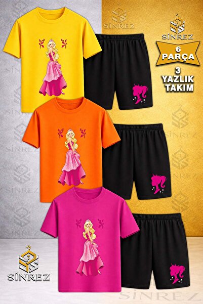 SİNREZ Tricou cu imprimeu PRINCESS BOYDAN pentru copii, cu gâtul rotund, 3 pi...