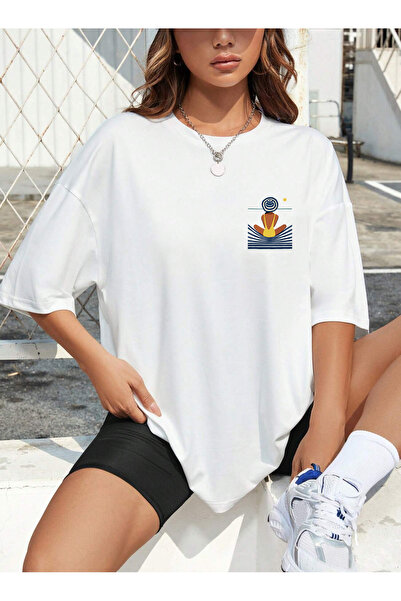 SUNFREE Woman Design Mix Printed Oversize Short Sleeve Basic Women's Tshirt
